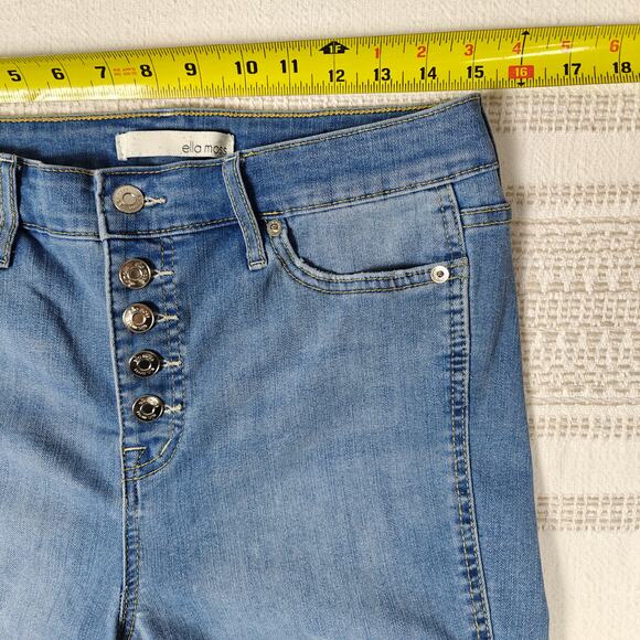 Ella Moss Button Fly Super High Rise Skinny Crop Jeans Size 10/30 - Picture 3 of 9